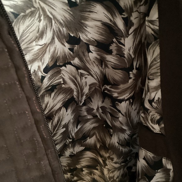 VTG DANA BUCHMAN QUILTED BROWN WOMANS COAT WITH LEATHER TRIM SZ M - Picture 3 of 14